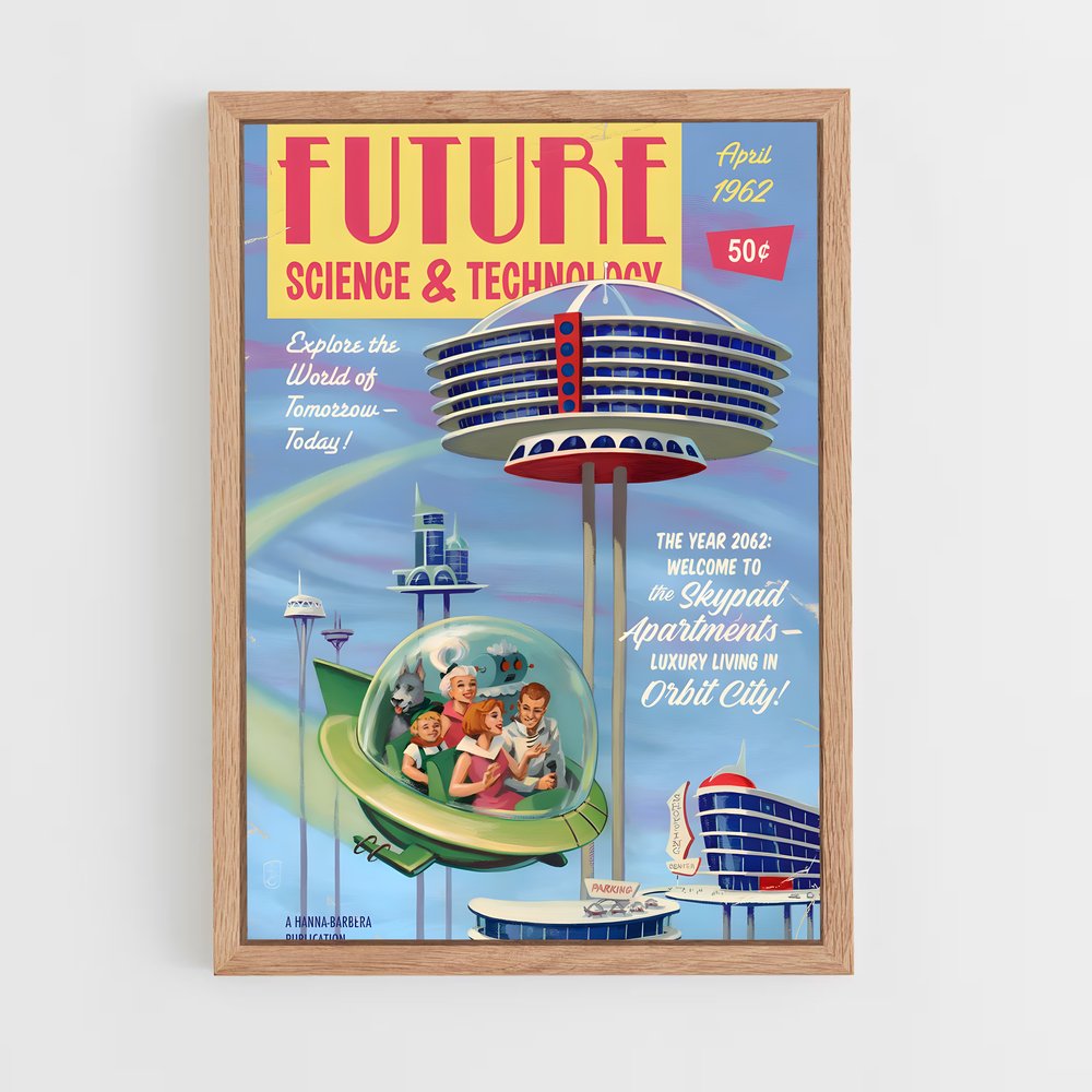 Poster Futurisme Électrique – affiche Espace rétro (vue 4)